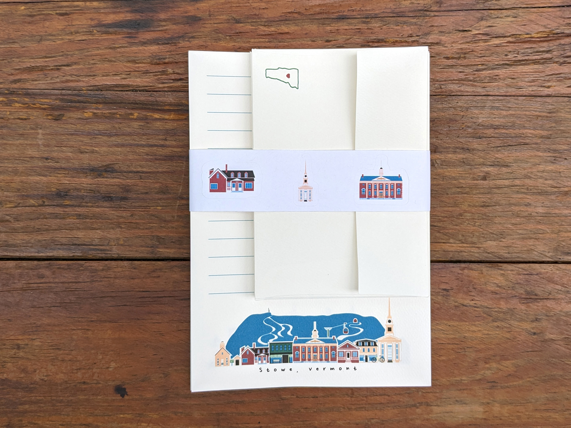 Stowe | Stationary Set | 12 Sheets Paper + 6 Envelopes + Stickers